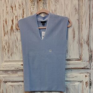 Ann Taylor light Blue Sleeveless V-Neck Top